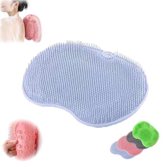 Shower Foot and Back Scrubber Massage Pad, Silicone Foot Scrubber Matt for Shower with Non-Slip Suction Cups, Foot Back Cleaning Pad Exfoliating Brush for Bathroom