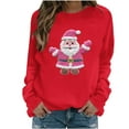 thumbnail image 4 of Craaazy Santa Christmas Graphic Sweatshirt Long Sleeve Xmas Pullover Shirt Gifts, 4 of 6