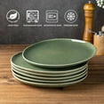 thumbnail image 5 of AmorArc Ceramic Dinner Plates Set of 6,10.5 Inch Handmade Reactive Glaze Stoneware Plates, Rustic Shape Dinnerware Dish Set for Kitchen, Microwave & Dishwasher Safe, Scratch Resistant-Gade Green, 5 of 8