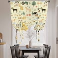 thumbnail image 3 of Cartoon Farmhouse Balloon Curtains for Living Room/French Door, Cute Watercolor Cabin Animals Trees Yellow Tie Up Curtains 63 Inch Length Energy Saving Kitchen Curtains Shades for Windows 42"x63", 3 of 8