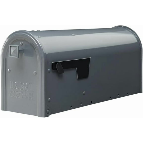 Weather-Resistant Steel Metal Post Mounted Mail Box for Outside, Gunmetal Grey, Medium Curbside Mailbox with Magnetic Latch, USPS Approved for Residential Delivery