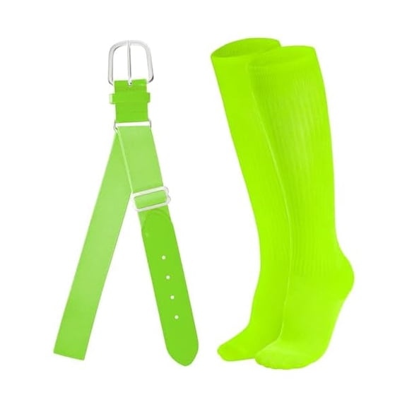Eryueer Youth Baseball Socks and Belt Combo Set Softball Baseball Socks and Elastic Waist Belt for Youth Boys Girls