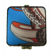 CoverYourHair 61288 Chain Design Square Travel Mirror, Turquoise