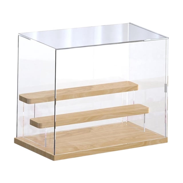 Vitrina vertical CUTICAT acrílico transparente estantes de acrílico a prueba de polvo 3 capas