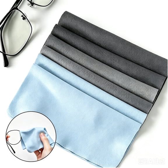 Eyeglass Cleaning Cloths, Island Silk Suede Double-Sided Lens Wipes 5 Pack, Lint-Free Microfiber Suitable for Eyeglasses, Sunglasses, Screens & Optical Devices