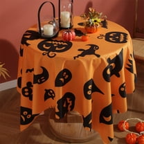 PRETXORVE Halloween Decor, Fall Decor, Halloween Tablecloth Scary Pumpkin Ghost Tablecloth orange Tablecloth Suitable for Heat- Kitchen Table Holiday indoor and Outdoor