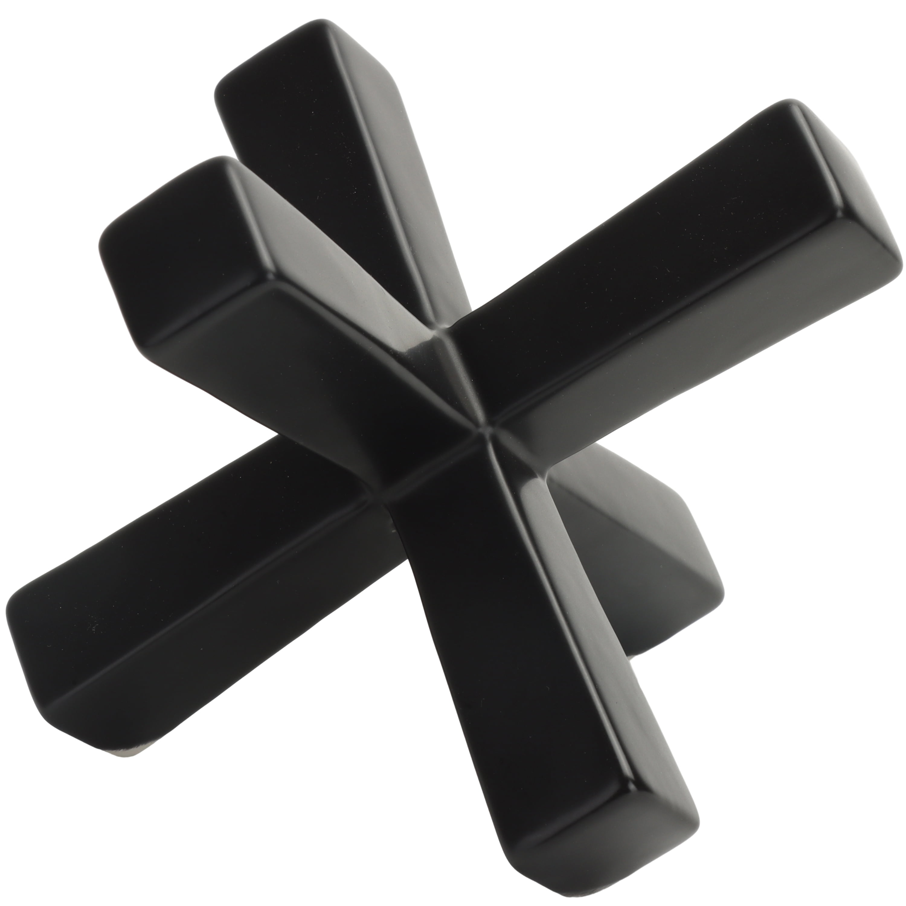 Home Decor Collection Sterling & Noble Home Black Ceramic Indoor Jack Shaped Tabletop Décor with Matte Finish