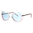 thumbnail image 2 of Womens Mod Gothic Unique Retro Panel Plastic Butterfly Designer Sunglasses Clear Pink Blue, 2 of 4