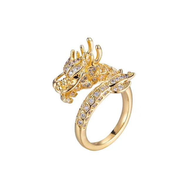 Exquisito Anillo de Suerte de Zirconia Ajustable Abierto