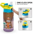 thumbnail image 4 of Kids Insulated Water Bottle - Super Kitties Stainless Steel Travel Bottle with Straw, Double Wall Vacuum Insulated Water Bottles for Boys Girls, 4 of 7