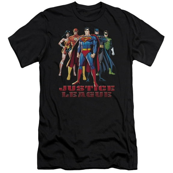 JLA Justice League In League Premium Canvas Adult Slim Fit 30/1 T-Shirt Black