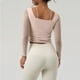 thumbnail image 5 of Ropa de trabajo,Camiseta de verano de manga larga con cuello redondo para mujer, blusa informal y cómoda, corte regular, material suave, ideal para uso doméstico y laboral, sopatenor, 5 of 7