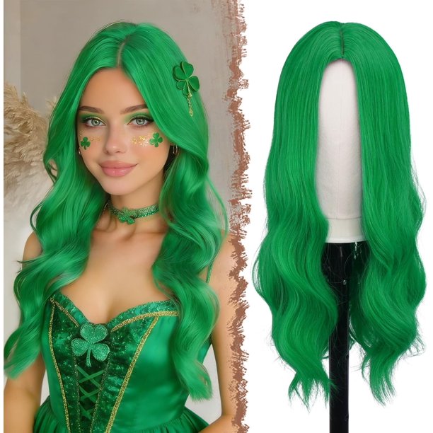 Yanonmyfd Long Dirty Blonde Wigs for Women, 24 inch Middle Parting Synthetic Wavy Wig for Daily Party