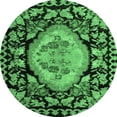 thumbnail image 1 of Ahgly Company Machine Washable Indoor Round Medallion Emerald Green French Area Rugs, 8' Round, 1 of 4