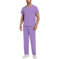 thumbnail image 2 of Fabrcox Men Scrub Set Stretch V-Neck Top and Cargo Pant Scrub Set Nurse Uniform with Pocket, 2 of 7