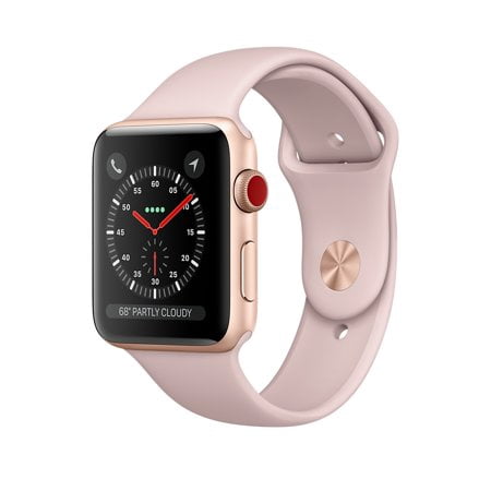 Refurbished Watch Series 3 38mm Gold Aluminum Case Pink Sand Sport Band GPS + Cellular - Apple