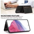 thumbnail image 2 of Design for Samsung Galaxy A53 5G Wallet Case with Tempered Glass Screen Protector PU Leather Credit Card Holder Slot Phone Cases Kickstand Shockproof Protective Cover for Women Men 6.5" Black, 2 of 14