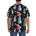 thumbnail image 3 of Gukieu Disco Mirror Ball Snowman Print Men's Short-sleeved Shirts, Button-down Pocket Shirts, T-shirts, Beach Vacation Travel Summer Clothing-3X-Large, 3 of 5