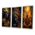 thumbnail image 3 of Designart "Majestic Shaman Spiritual Wisdom of the Amazon II" Folk Religion Framed Wall Art Set Of 3 - Gold Traditional Frame Gallery Set For Office Decor, 3 of 6