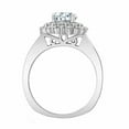 thumbnail image 2 of 2.00 Cts Round Moissanite Solitaire Double Halo Engagement Ring, 18K White Gold Plated Ring /925 Sterling Silver Ring, 2 of 3