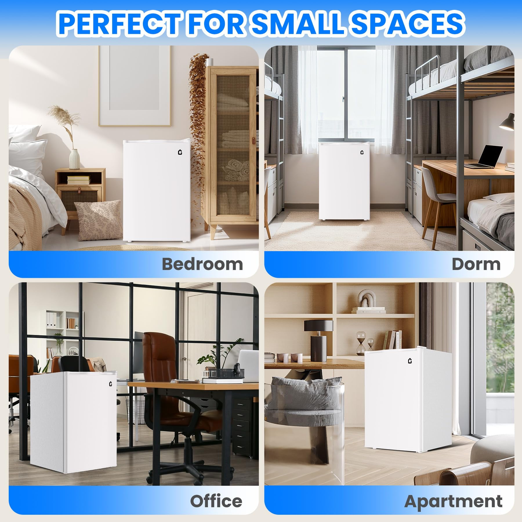 Towallmark 4.5 Cu.ft /3.2CU ft Mini Fridge with Freezer Single-Door Compact & 7 Settings Temperature Adijustable, Refrigerator for Dorm, Office, Bar, RV, Bedroom