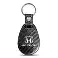 thumbnail image 1 of iPick Image for Honda Accord Real Black Carbon Fiber with Leather Strap Large Tear Drop Key Chain, Official Licensed, 1 of 5