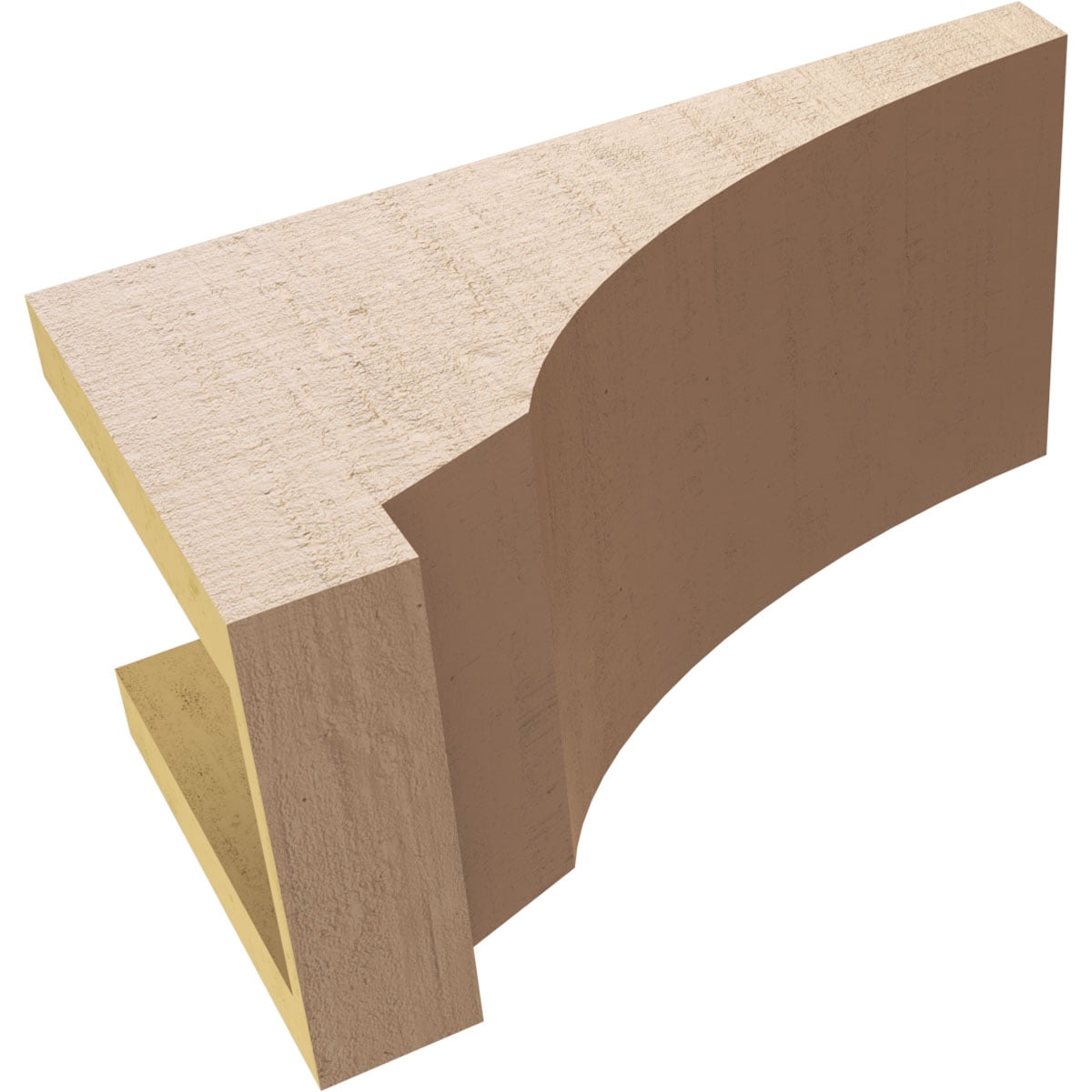 6"W x 12"D x 6"H Wide Moab Rough Cedar Woodgrain TimberThane Corbel, Primed Tan
