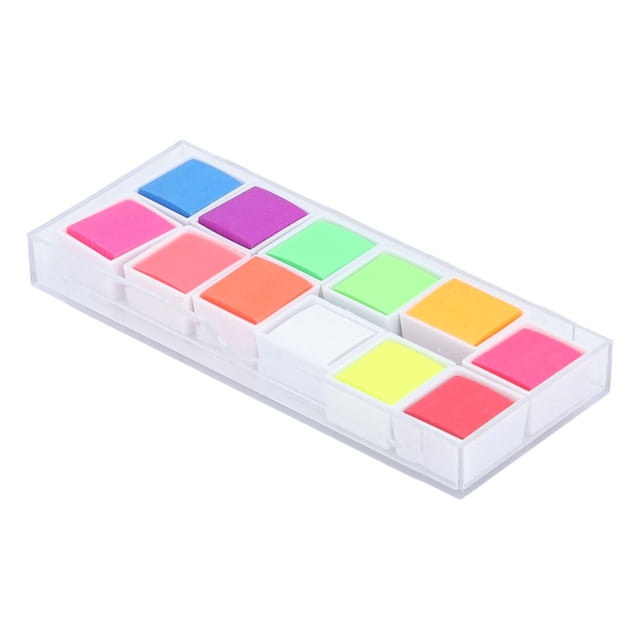 Solid Watercolor Paint Set, Prevent Volatilization 12 Colors Fluorescent High Concentration Neon Watercolor Paint for Art