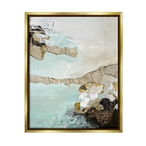 Abstract Beach Shoreline Scenery Abstract Graphic Art Metallic Gold Framed Art Print Wall Art