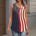 thumbnail image 4 of DORKASM Fourth Of July Tank Tops Sleeveless Causal 250th Anniversary National Flag Print T Shirts Patriotic V Neck American Flag Shirts Vocation Freedom Clothes Navy M, 4 of 5