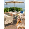 thumbnail image 4 of Outdoor Tablecloth with Umbrella Hole and Zipper, Green Orange Blue Pumpkin Rectangle Table Cloth 60x84 Inch Waterproof Tablecloth, Thanksgiving Fall Leaves Weeping Picnic Table Cover for Patio, 4 of 7