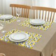 thumbnail image 3 of Yellow Lemon Fruit Leaves White Pattern Summer Placemats Table Placemats Set Of 4-Linen Kitchen Washable Placemats Table Mats 11.8"x17.7" Non-Slip Heat Resistant, 3 of 6