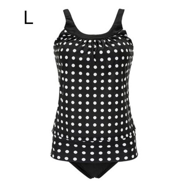 Greeniant Traje de baño sin mangas con espalda abierta y estampado de lunares de piezas para mujer Traje de baño L Greeniant OD001442-03