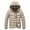 A-Khaki, variant on Men's Padded Jacket with Stand Collar and Zip Pockets in Short Length for Casual Style