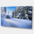 thumbnail image 2 of SUV Car Though Snowy Winter - Landscape Canvas Art Print, 2 of 4