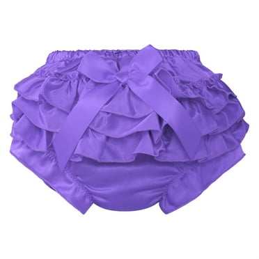 Miaeowve Baby Bloomers Diaper Covers Ruffle Bloomers for Infant Girls Newborn Shorts Underwear Purple XL/80