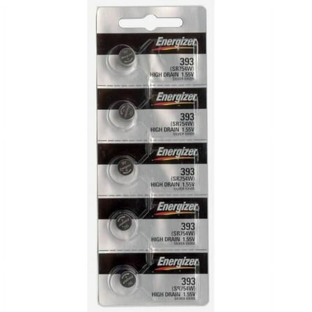 Energizer 393/309 - SR754 Silver Oxide Button Battery 1.55V 5 Pack   FREE SHIPPING!