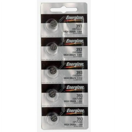 Energizer 393/309 - SR754 Silver Oxide Button Battery 1.55V 5 Pack + FREE SHIPPING!
