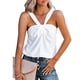 thumbnail image 2 of Camiseta sin mangas con tirantes para mujer, chaleco con cuello sin espalda y sin mangas de Color sólido, ajuste delgado para verano, 2 of 7