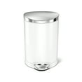 thumbnail image 2 of simplehuman 6 Liter / 1.6 Gallon Semi-Round Bathroom Step Trash Can, White Steel, 2 of 5