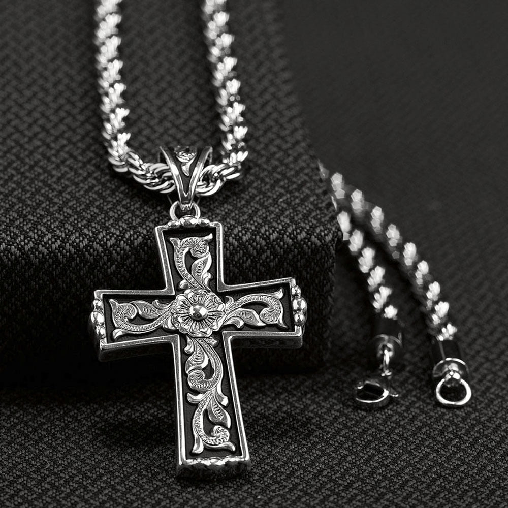 Twister Twister Mens Twister Black Background Cross Necklace N/A N/A