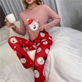 thumbnail image 1 of 2023 Women's Christmas Pajamas Outfit Cartoon Snowman/Koala Print Long Sleeve O Neck Tops + Pants 2 Pieces Sleepwear Home Wear, 1 of 4