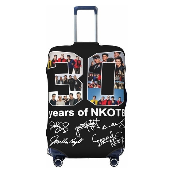 30 Years Of New Kids On The Block Nkotb Luggage Cover Approved Travel Suitcase Protector Elastic Washable Baggage Covers For 22-24 Inch Luggage
