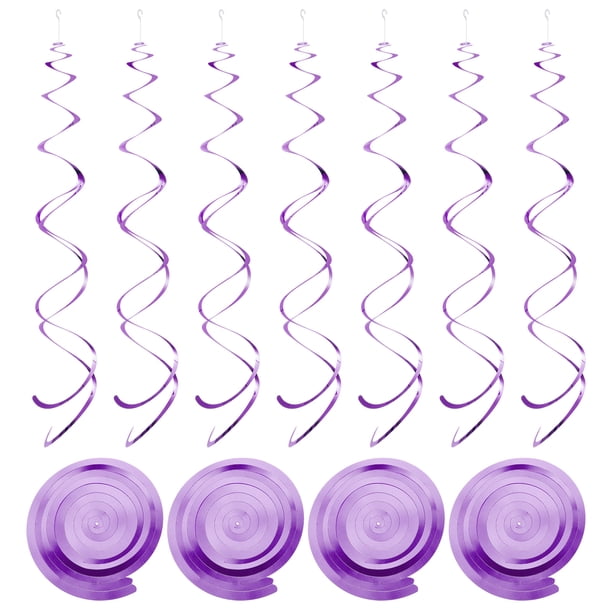 30uds Claro Púrpura Fiesta Colgante Doble Tira Colgante Decoraciones Plástico Techo Serpentinas Fiesta Decoraciones para Cumpleaños Fiesta con Colgar Etiqueta Gancho
