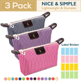 thumbnail image 1 of ComfiTime Bolsa de Maquillaje - Set de 3 Bolsas de Tocador de Viaje, Cosméticos Impermeable, Pequeña, para Mujeres, Hombres y Niños, Nailon Multiusos con Cremallera, 1 of 14