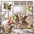 thumbnail image 2 of Easter Bunny Napkin Holder Wooden Decorative Table Centerpiece for Holiday Dining & Party Display, 6.5" H x 4.3" W, 2 of 5