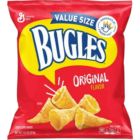 Bugles Family Size Original Flavor Crispy Corn Snacks 14.5 oz (Pack of 14)