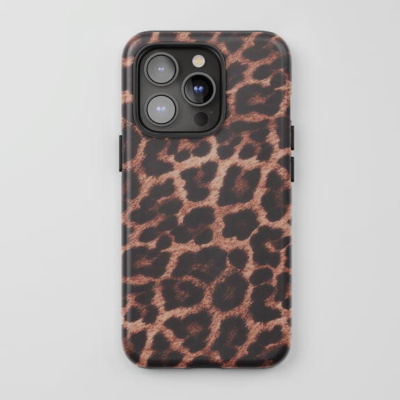 Leopard Print For iPhone Protective Phone Case Wild Animal Pattern Brown Black