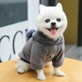 thumbnail image 4 of Pet Hoodie Pom Pom Keep Warmth Skin-friendly Thickened Dogs Hooded Sweatshirt for Winter-Grey,L, 4 of 8