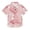 Cute Dinosaur with Daisy, variant on Small Short Sleeve Button Down Shirts Hand Drawn Leopard Casual Shirt 3-10 Years